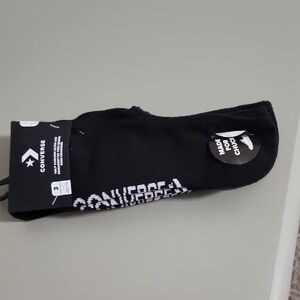 Converse Black Low-Cut Women's No-Show Socks with White Logo